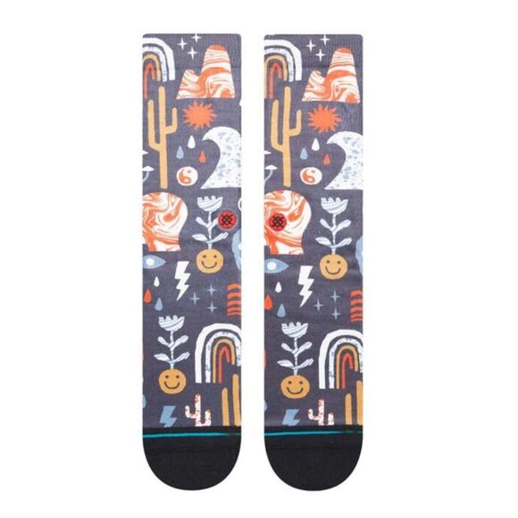 Stance Terrain Crew Socks Washed Black NWT Medium - Picture 2 of 4